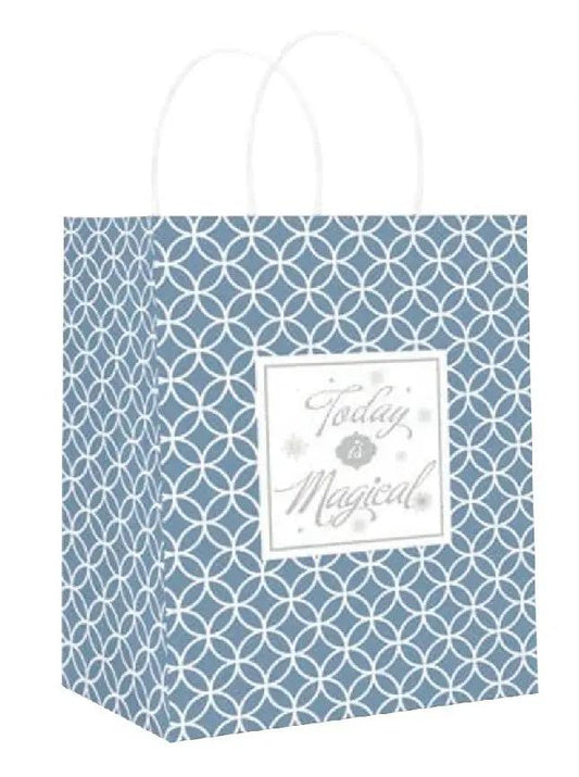 Gift bag 2-pack blue geometric pattern by The Country Christmas Loft on Tampa Home & Garden Store