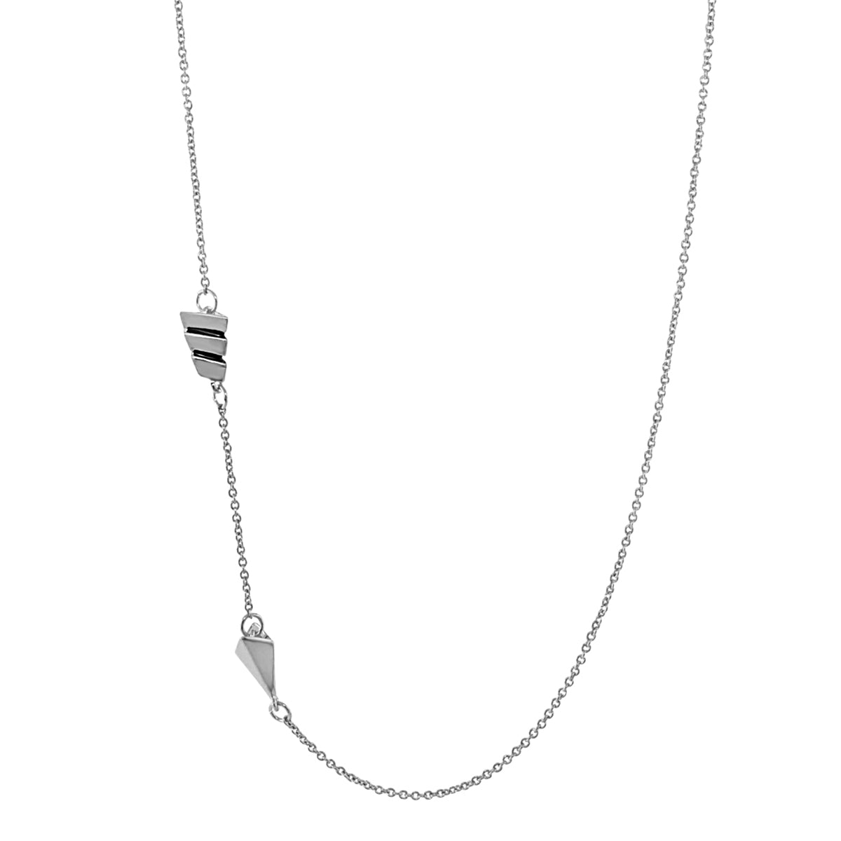 Open Arms Arrow necklace by Lauren G Adams, silver tone chain with geometric arrow charms on Tampa Home & Garden Store