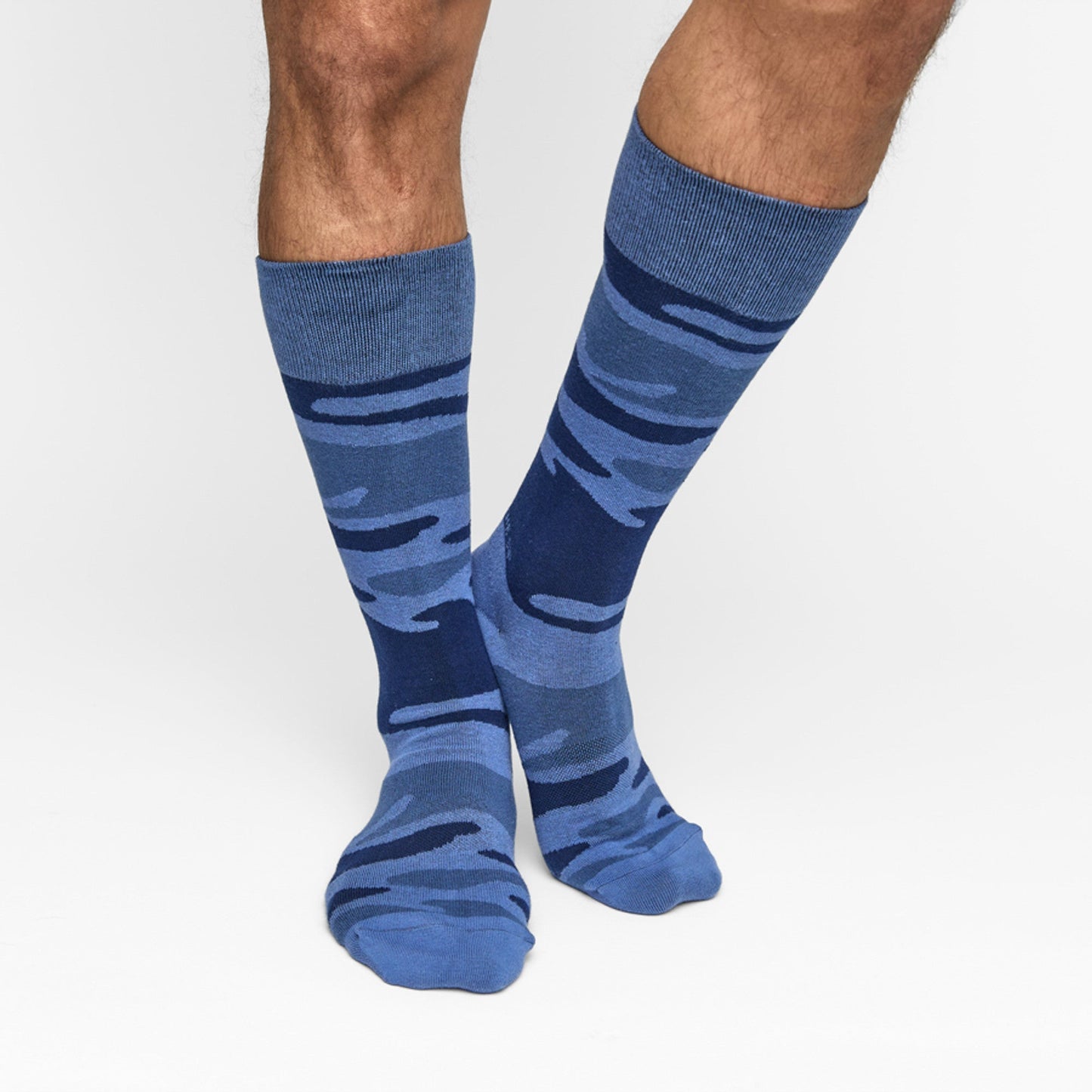 Navy Camo Socks 2-Pack DeadSoxy blue camouflage crew socks on Tampa Home & Garden Store
