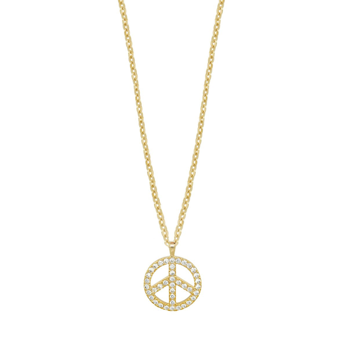 Gold-tone Peace Sign Necklace with crystal pave pendant from Lauren G Adams Girl's Collection chain on Tampa Home & Garden Store