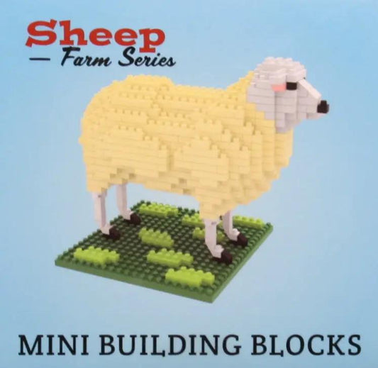 Mini Building Blocks Farm Sheep Kit yellow sheep on green base by The Country Christmas Loft on Tampa Home & Garden Store