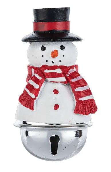 Snowman bell charm polyresin with black hat and red scarf by The Country Christmas Loft on Tampa Home & Garden Store