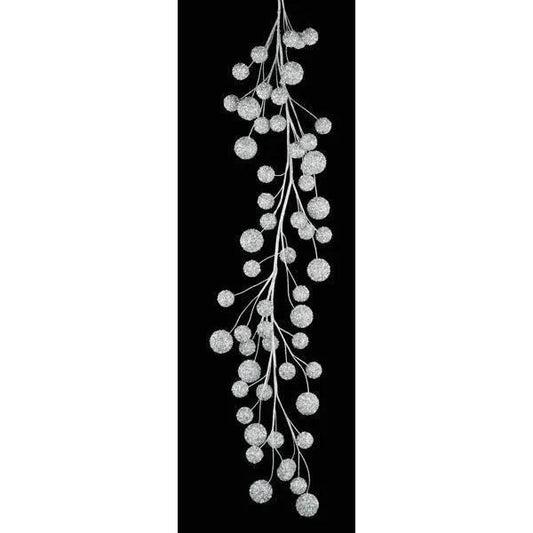 Silver Glitter Foil Ball Garland - Tampa Home & Garden Store