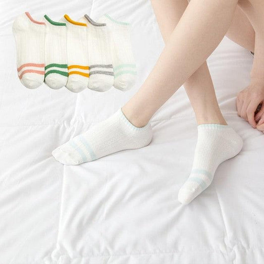 Ankle socks Stevvex ST12331AYA 5-pair mixed colors set breathable cotton unisex socks on Tampa Home & Garden Store