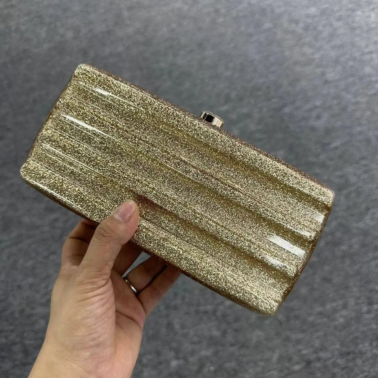 Gold glitter acrylic wedding bag for women small crossbody handbag by VIP Digital Presence on Tampa Home & Garden Store