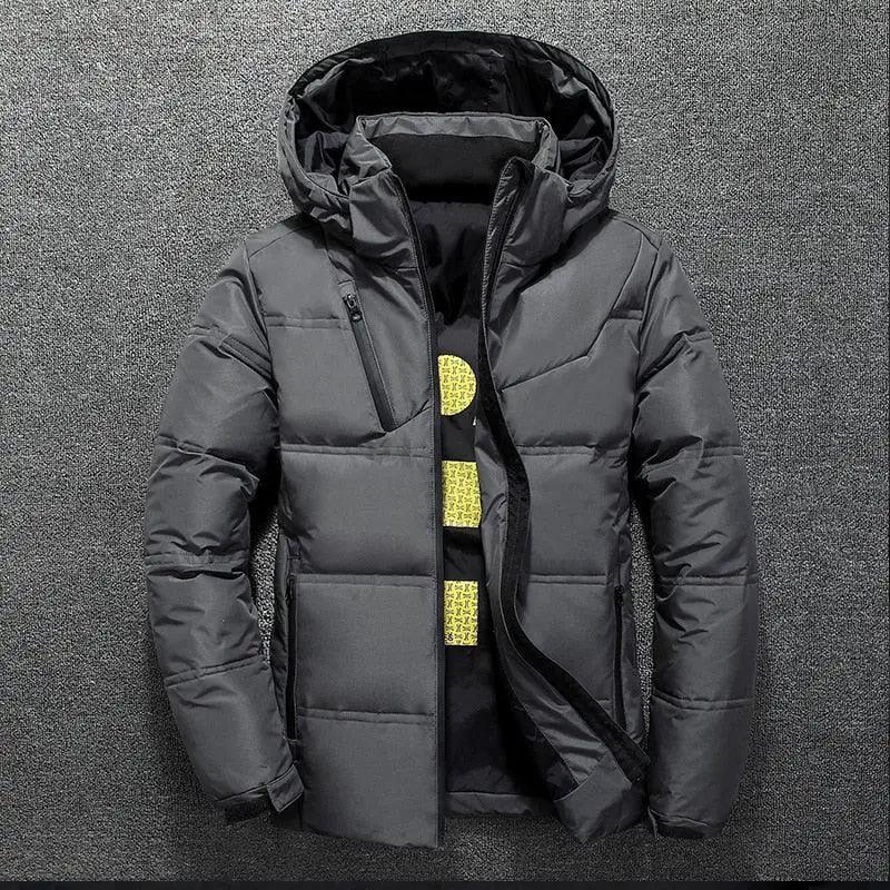 New Red Hooded Jacket for Men Winter Warm Coat