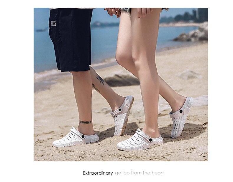 Stevvex white hollow-out sandals for men and women with arch support and anti-skid rubber sole on Tampa Home & Garden Store