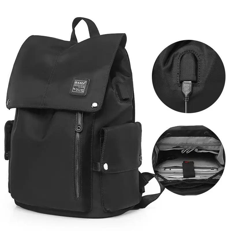 Trendy Oxford Backpack by VIP Digital Presence, black; multi-compartment, side pockets, USB port on Tampa Home & Garden Store