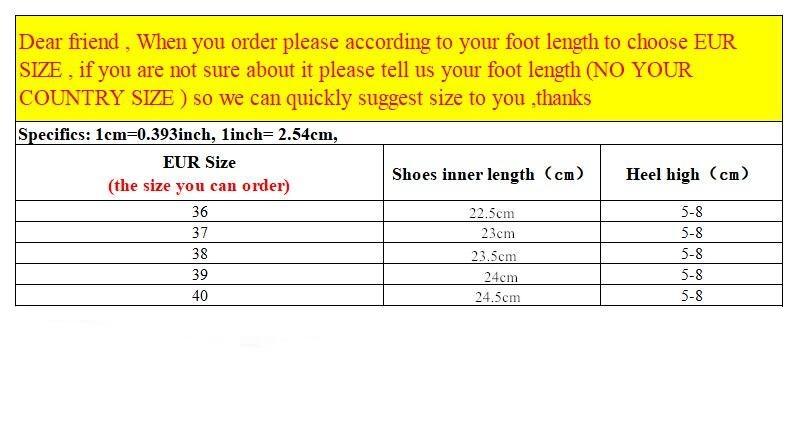Stevvex sandals size chart in yellow: EUR 36–40, inner length 22.5–24.5 cm, heel height 5–8 cm on Tampa Home & Garden Store
