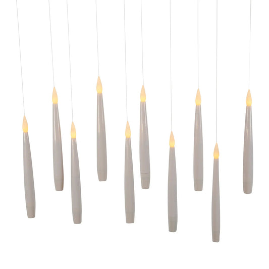 Flameless Floating Candle Set 10-Pc by The Country Christmas Loft LED candles on gray stems on Tampa Home & Garden Store