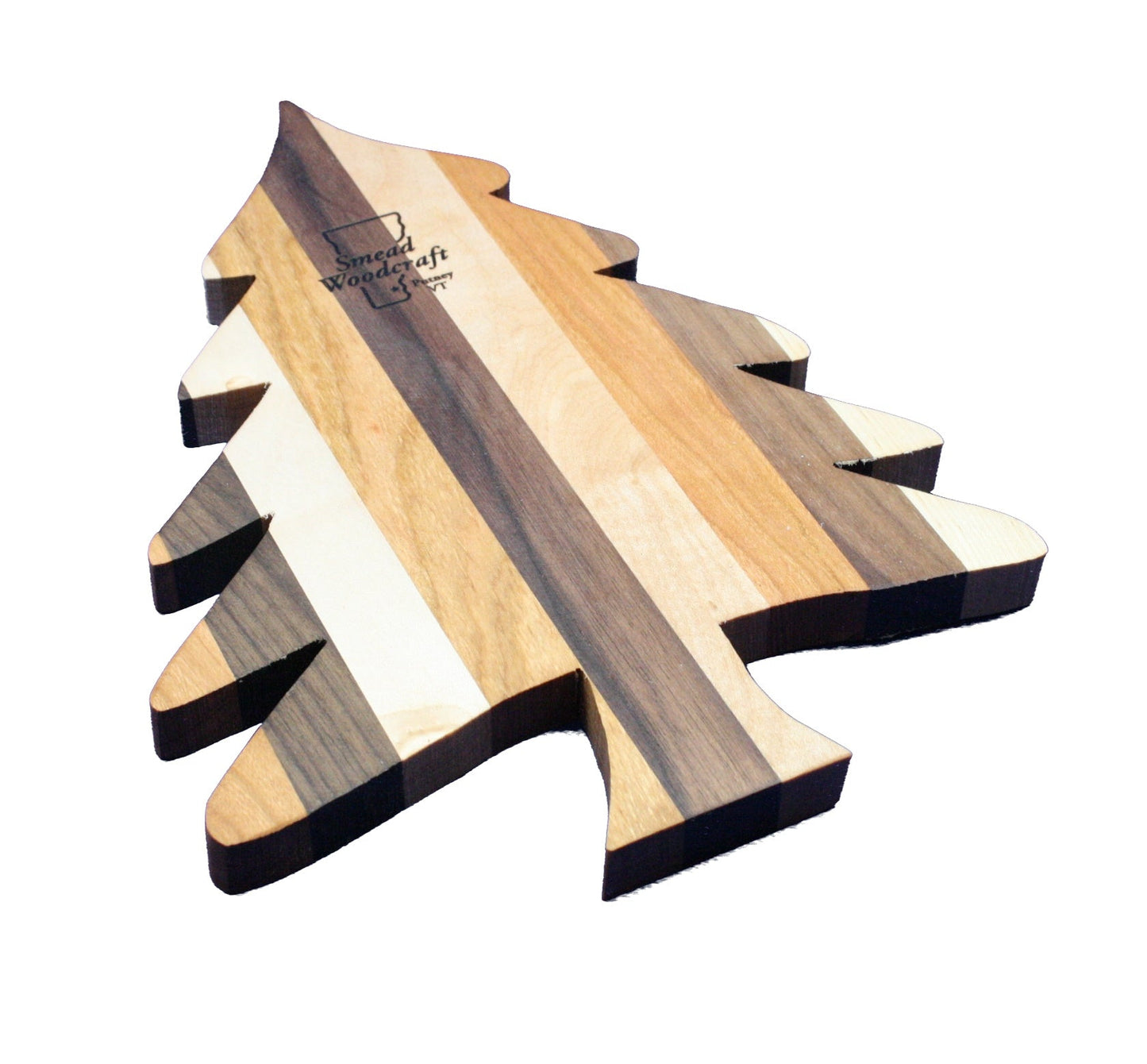 Tabla de cortar con diseño de árbol de Navidad tricolor