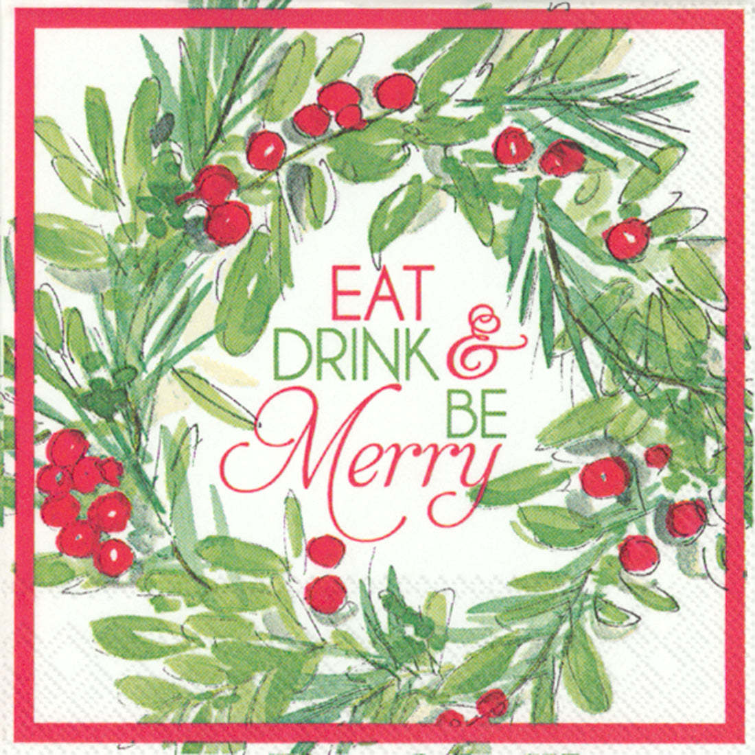Serviettes de cocktail « Mangez, buvez et soyez joyeux »
