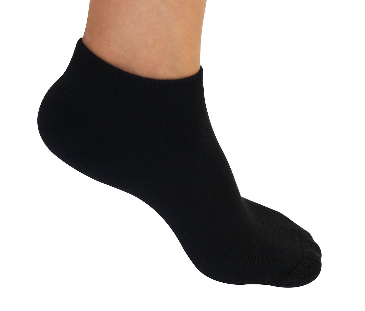 No Look Anklet Bamboo Viscose Socks black worn on foot on Tampa Home & Garden Store