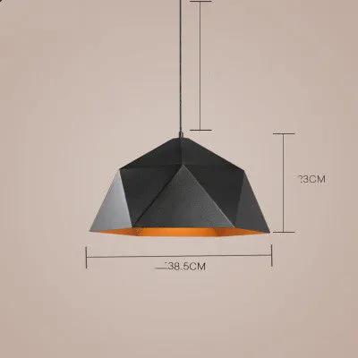 Nordic Balcony Bar Geometric chandelier, black shade with copper interior by Decorbites on Tampa Home & Garden Store