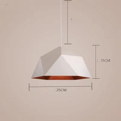 Nordic Balcony Bar Geometric chandelier white angular shade copper interior Decorbites pendant on Tampa Home & Garden Store