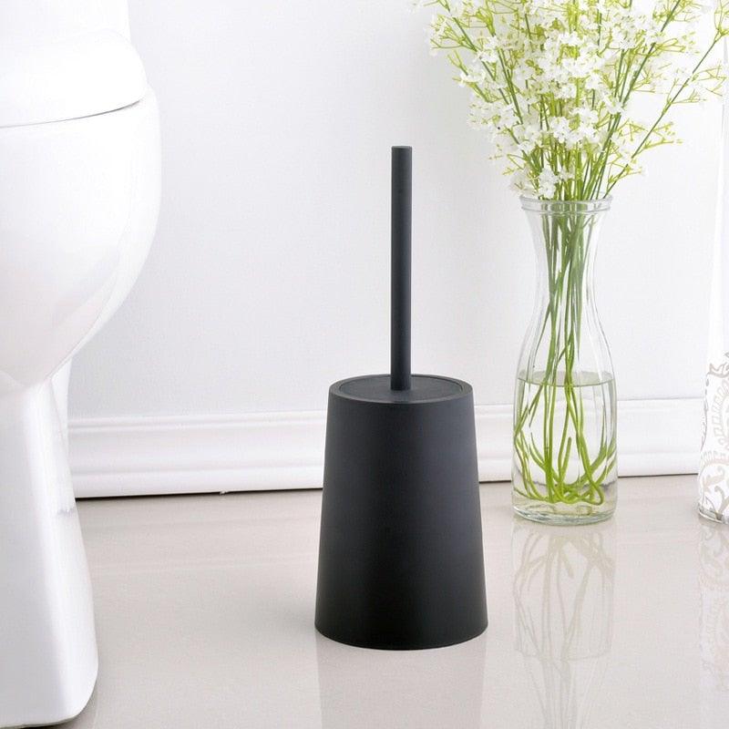 Nordic ceramic toilet brush and steel holder by Stevvex, black matte finish on Tampa Home & Garden Store