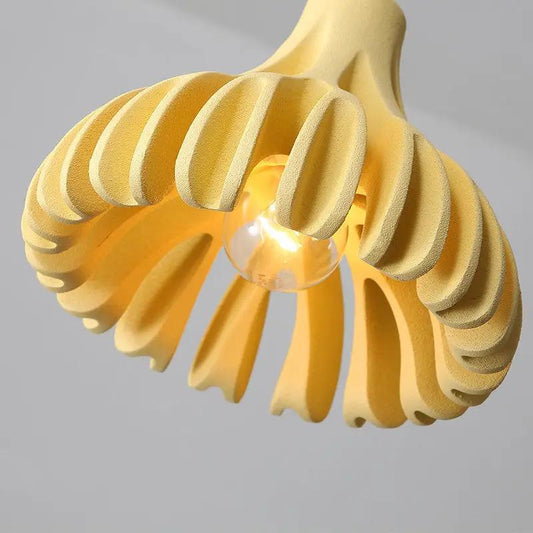 Nordic Resin Chandelier for dining and bedroom yellow sculpted petal resin by Decorbites on Tampa Home & Garden Store