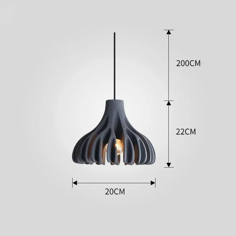 Nordic Resin Chandelier by Decorbites with dark charcoal petal shade, 20cm dia, 22cm high on Tampa Home & Garden Store