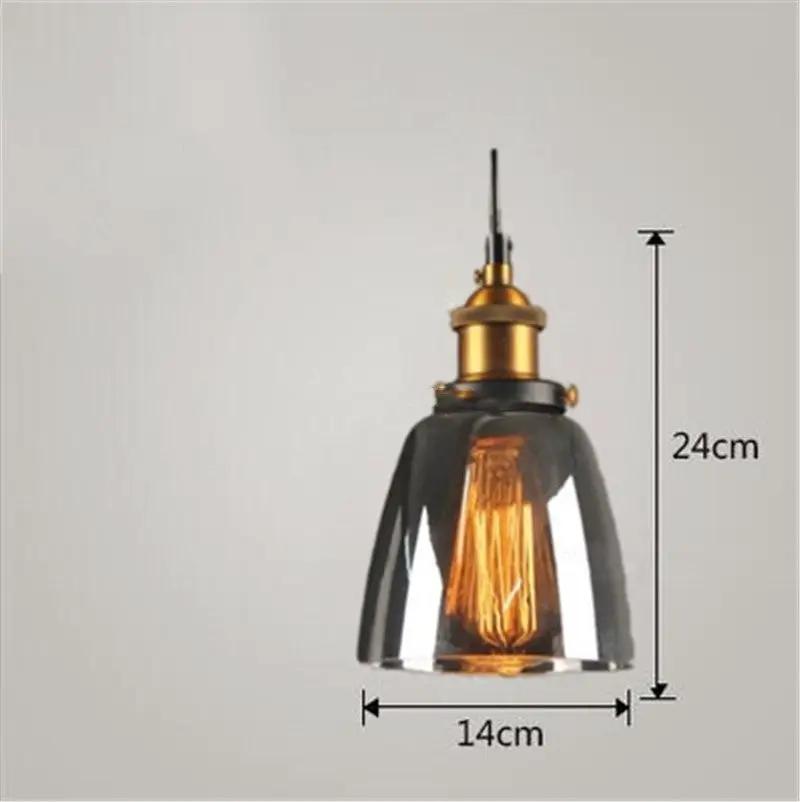Nordic Industrial Glass Pendant Chandelier by Decorbites brass accents smoky shade 24x14cm on Tampa Home & Garden Store