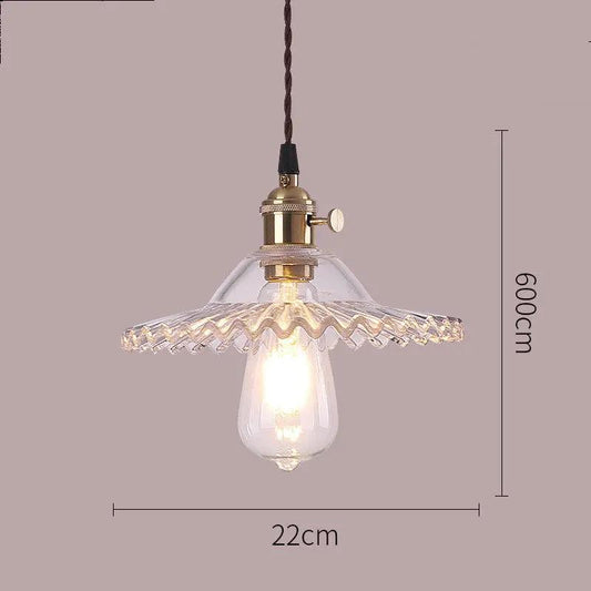 Nordic Glass Chandelier Old Shanghai Retro by Decorbites, clear glass shade on Tampa Home & Garden Store