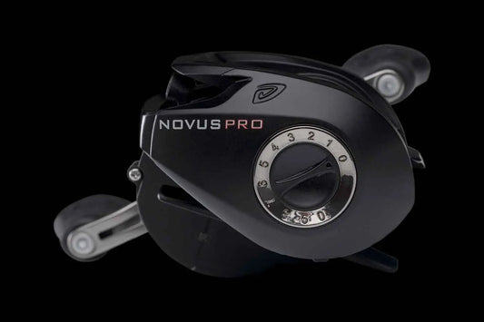 Novus Pro casting reel black with silver numbered dial by Denali on Tampa Home & Garden Store