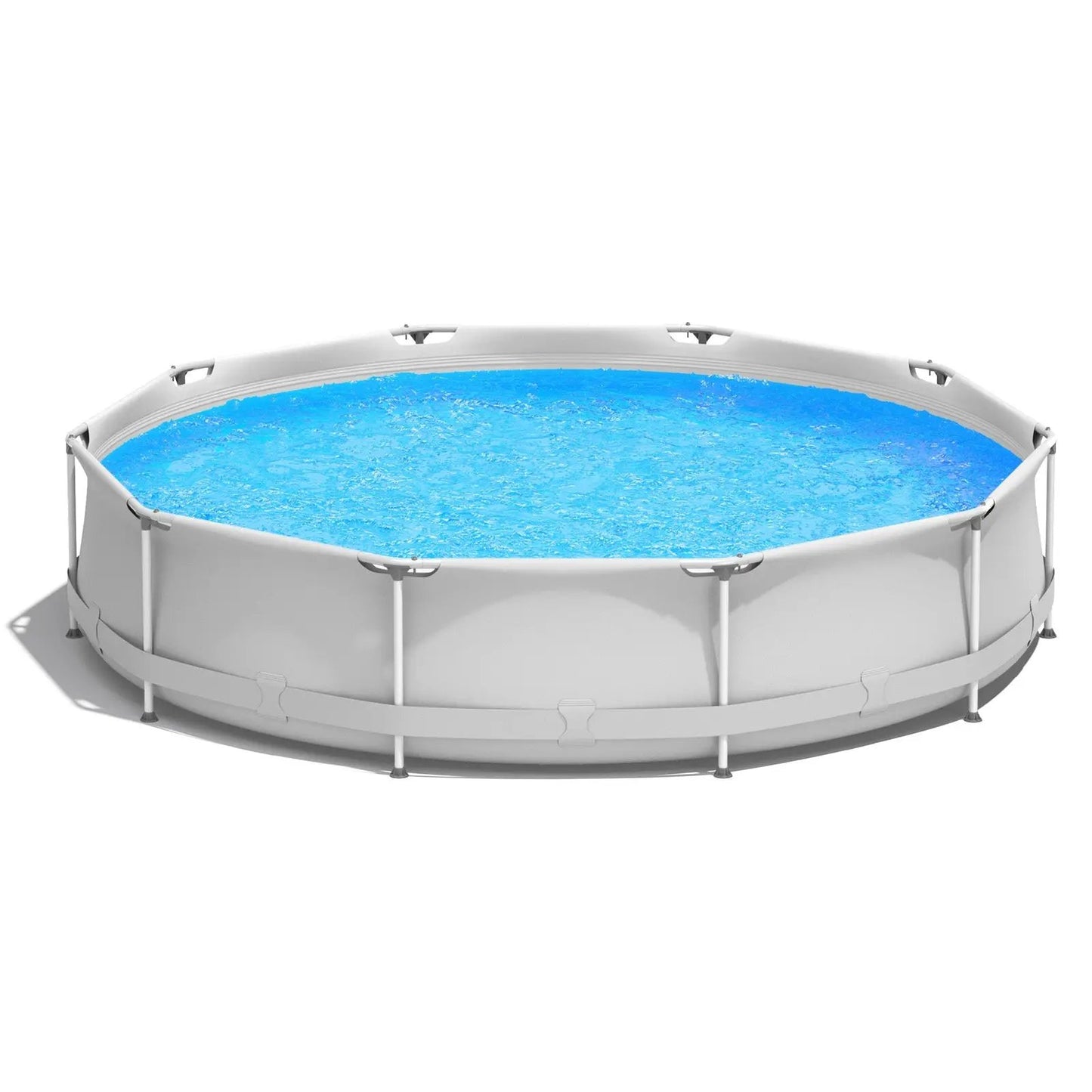 Round above-ground pool with blue water and metal frame DirectDeals swimming pool on Tampa Home & Garden Store