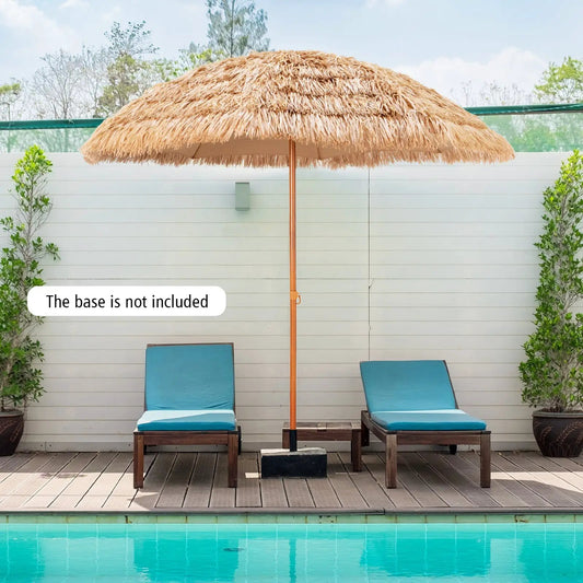 8 Feet Patio Thatched Tiki Umbrella Hawaiian Hula Beach Umbrella - Tampa Home & Garden Store