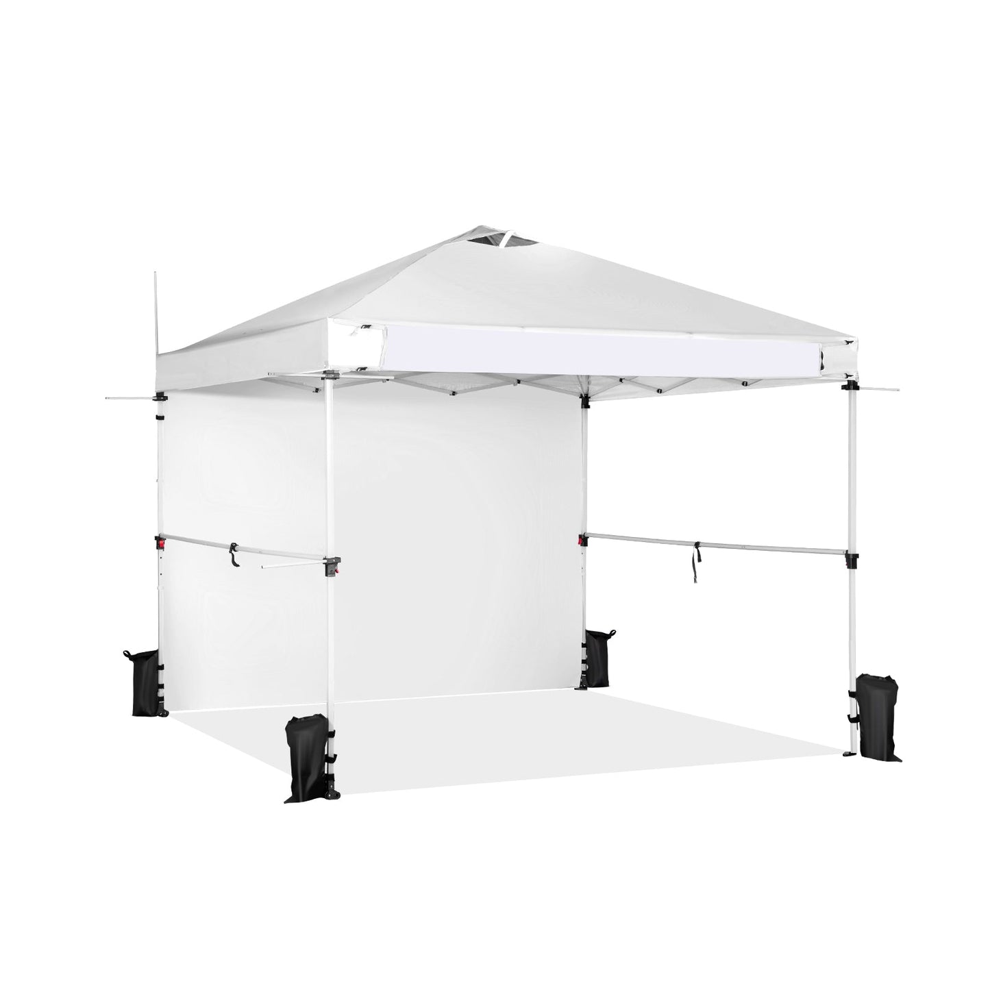 10 x 10 Feet Foldable Commercial Pop-up Canopy with Roller Bag and Banner Strip-Pink