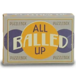 Puzzlebox Brainteaser All Balled Up Gift Box orange yellow circle logo on purple packaging on Tampa Home & Garden Store