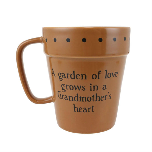Mug à café en forme de pot de fleurs - Grand-mère