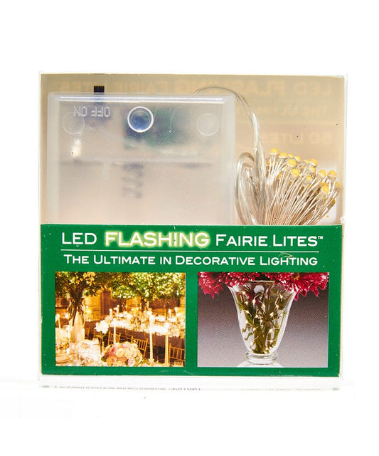 Juego de luces LED intermitentes de hadas de 50 luces a batería - Blanco frío