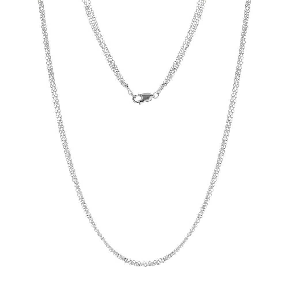 925 silver triple chain short necklace with lobster clasp layered look on Tampa Home & Garden Store