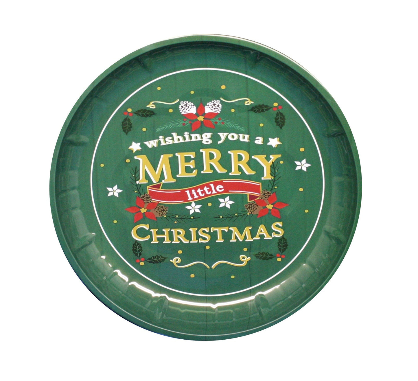 Assiette ronde en métal de Noël -