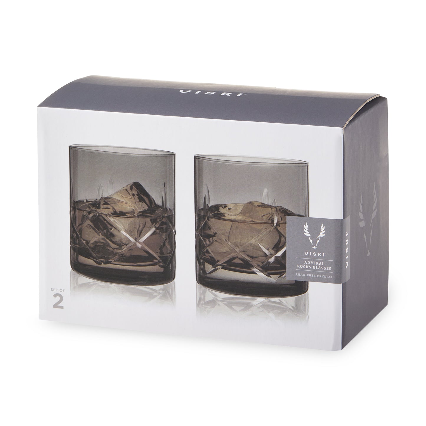 Crystal Rocks Glasses In Smoke Set Of Two