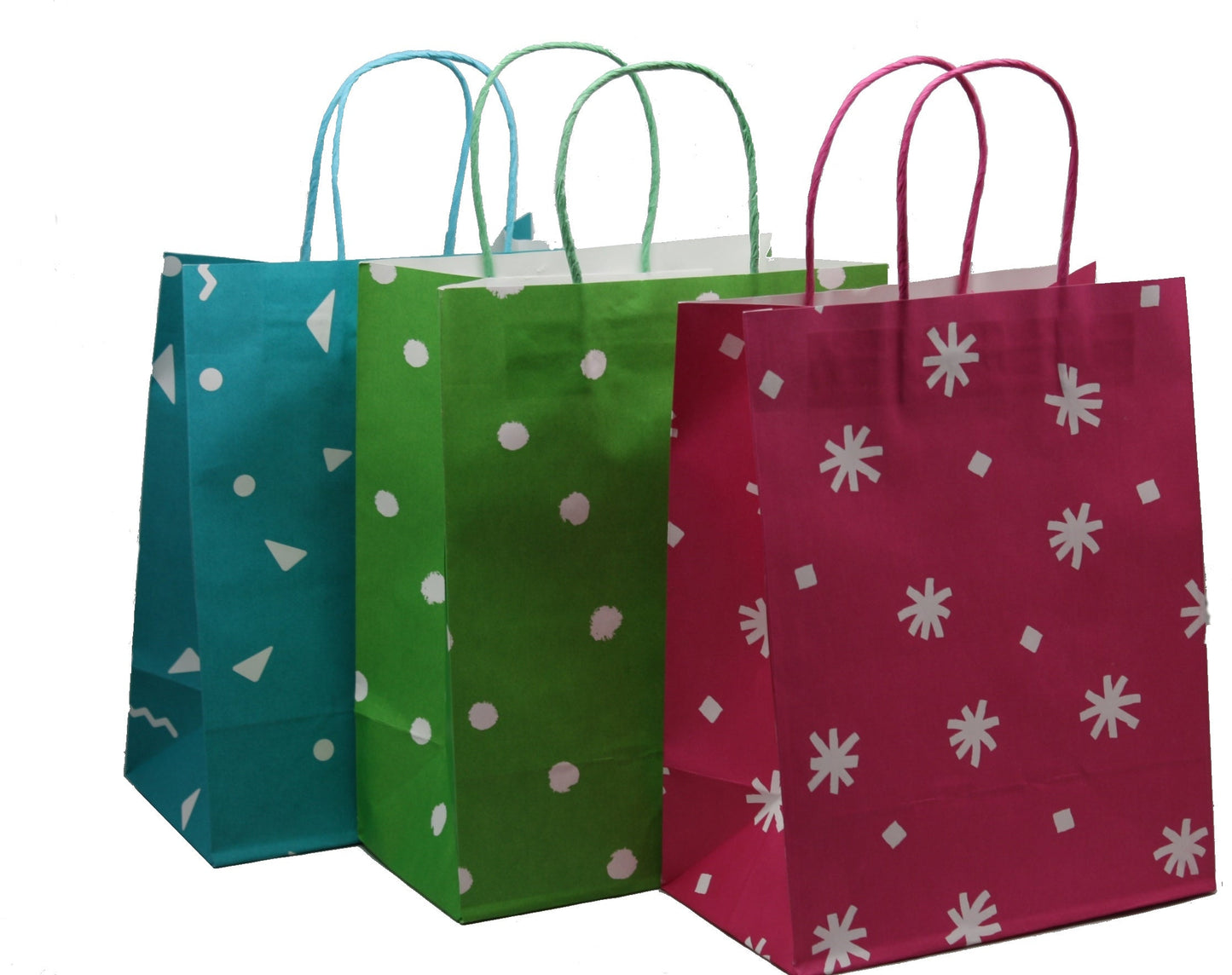 Juego de bolsas de regalo Kraft con estampado de celebración mediano