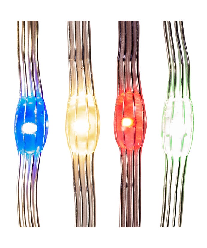 Ensemble de 100 lumières LED multicolores connectables avec fil transparent