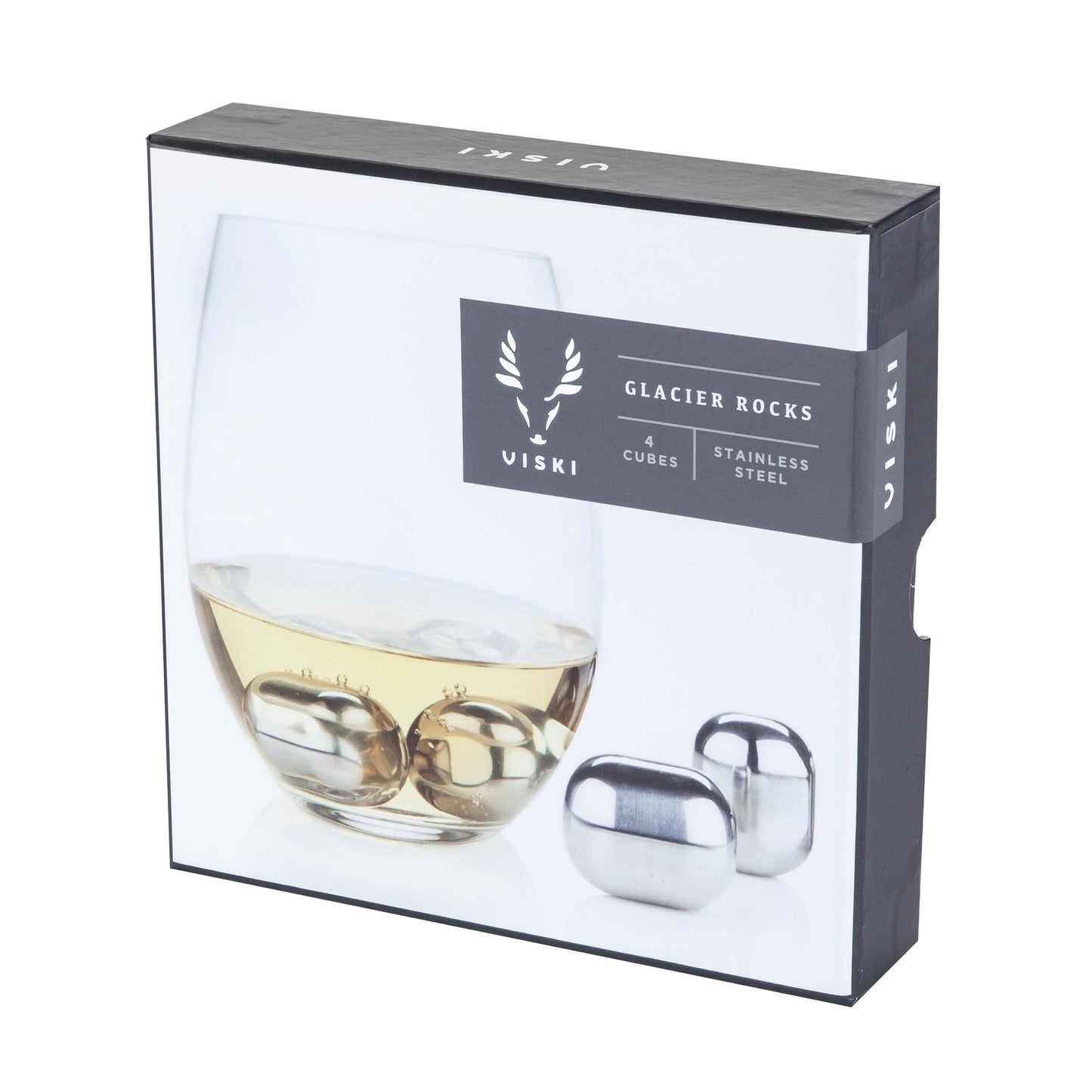 a Set of Four Stainless Steel Wine Chilling Rocks