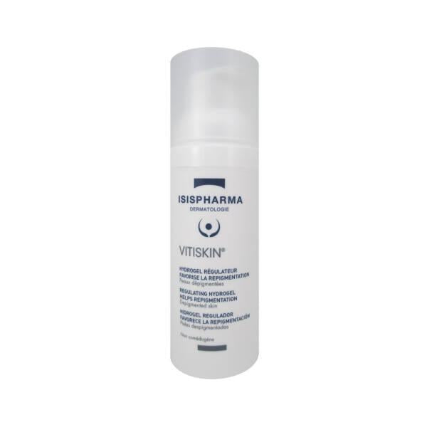 IsisPharma VITISKIN Regulating Hydrogel body cream bottle, white pump, blue logo, 50ml on Tampa Home & Garden Store