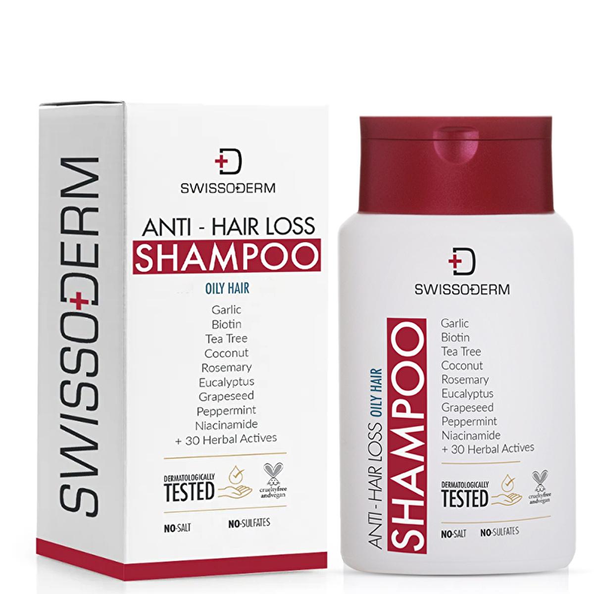 Shampoo Swissoderm Anti-Hair Loss for oily hair with box and bottle, Beauty Care Bag on Tampa Home & Garden Store