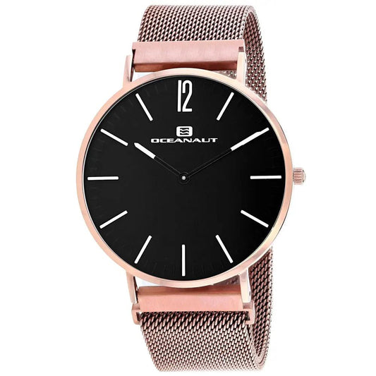 Oceanaut Magnete men's watch with black dial and rose-gold mesh stainless steel band on Tampa Home & Garden Store