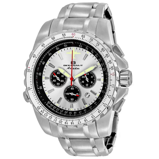 Oceanaut Aviador Pilot Stainless Watch with silver dial and stainless steel bracelet on Tampa Home & Garden Store
