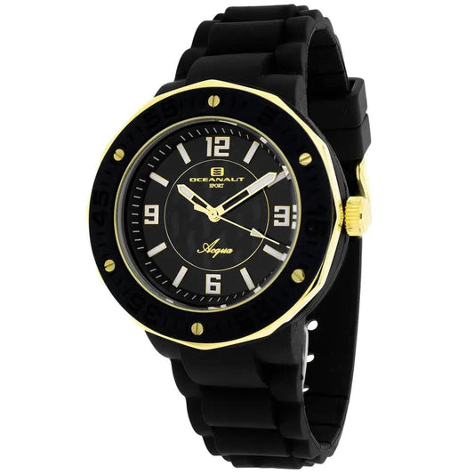 Oceanaut Acqua women's rubber watch black dial gold-tone bezel black rubber strap on Tampa Home & Garden Store