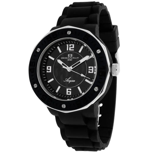 Oceanaut Acqua women's watch with black silicone strap bold white numerals quartz movement on Tampa Home & Garden Store