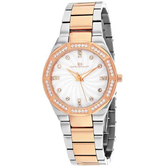Oceanaut Athena women's watch with pearl dial, rose gold bezel and two-tone stainless bracelet on Tampa Home & Garden Store