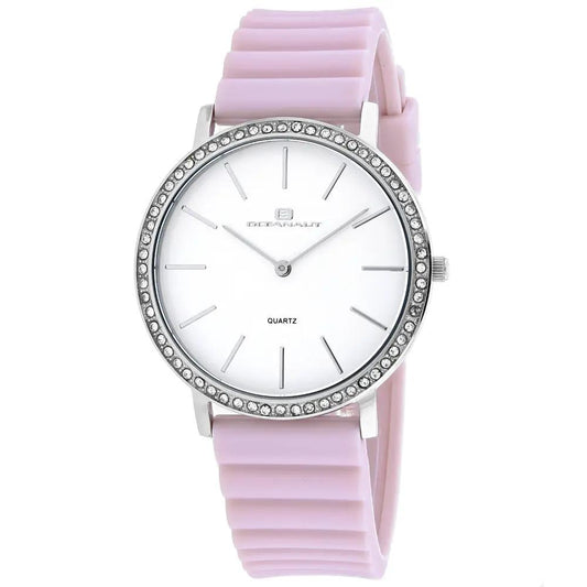 Oceanaut Ripple Women's Watch stainless steel case, crystal bezel, pink silicone band on Tampa Home & Garden Store