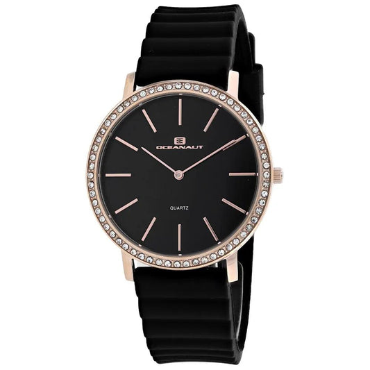 Oceanaut Ripple Women's Watch with black dial, crystal bezel, rubber strap on Tampa Home & Garden Store