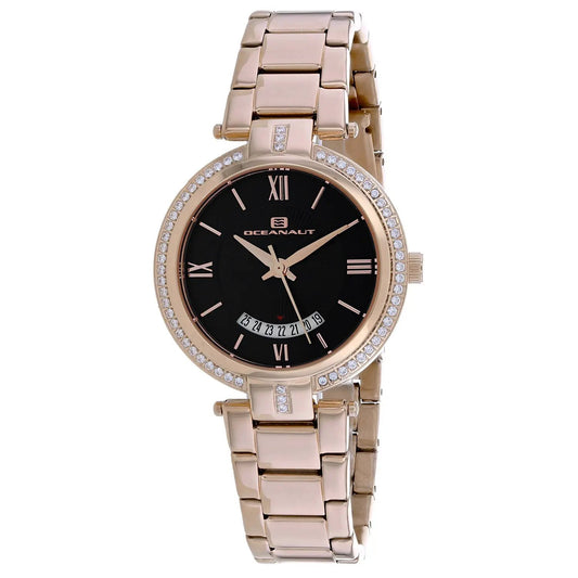 Oceanaut Ama stainless steel watch for women with black dial and crystal bezel on Tampa Home & Garden Store