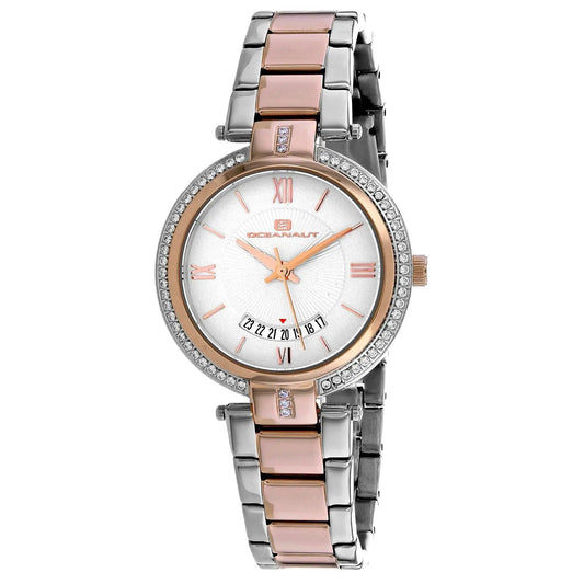 Oceanaut Amaya womens stainless steel watch rose gold & silver bracelet crystal bezel dial on Tampa Home & Garden Store