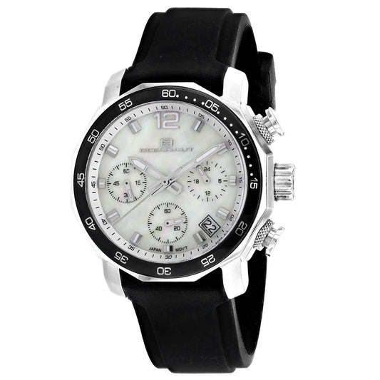 Oceanaut women's Tune watch stainless steel case, mother-of-pearl dial, black rubber strap on Tampa Home & Garden Store