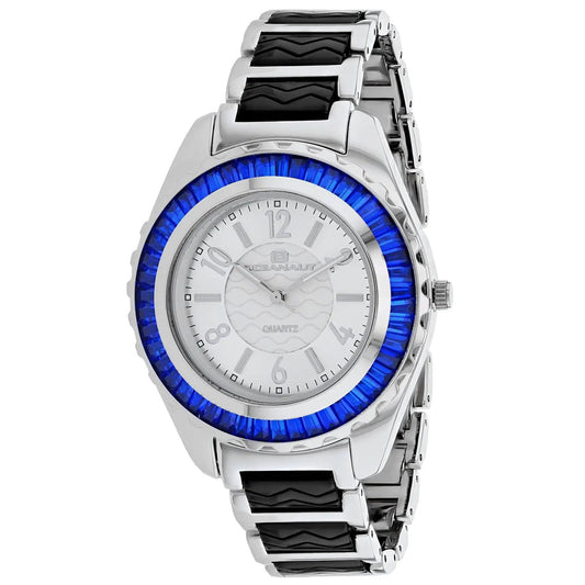 Oceanaut Lucia stainless steel watch with blue bezel and silver dial on Tampa Home & Garden Store